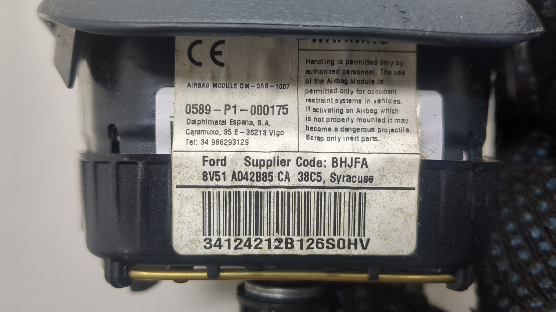 Подушка безопасности в рулевое колесо