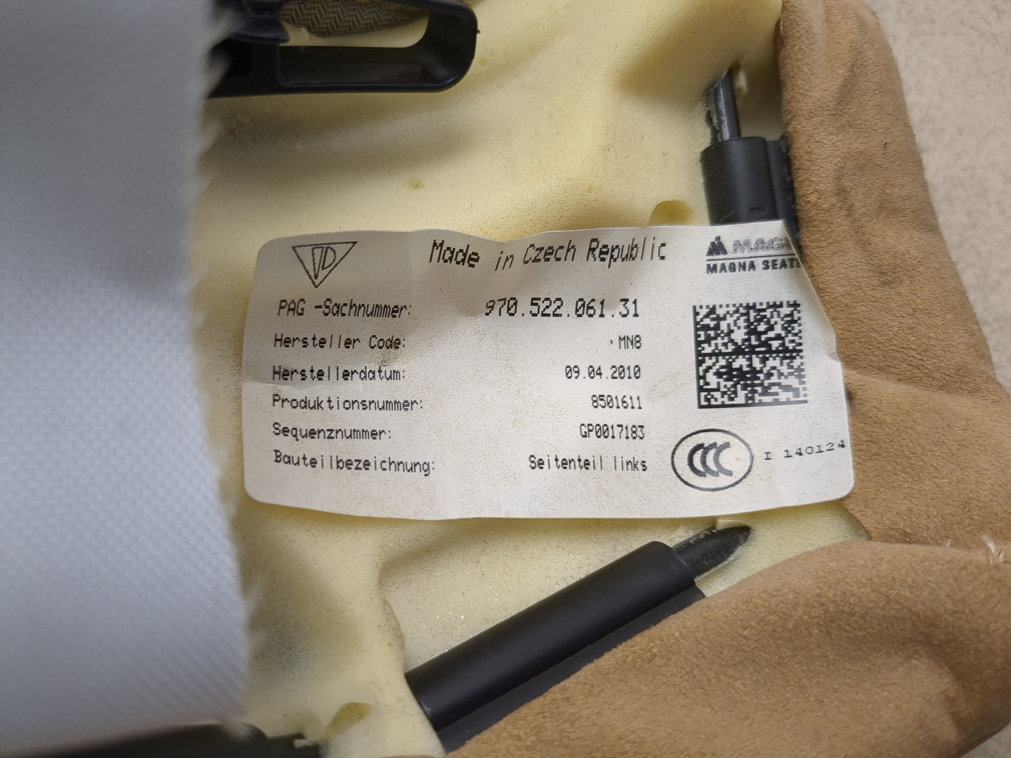 Подушка безопасности боковая (в сиденье)