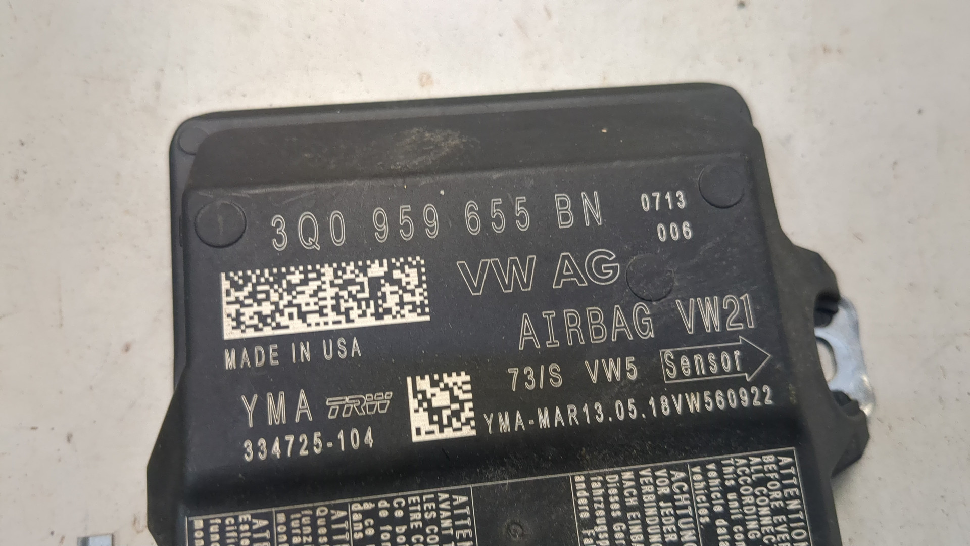 Блок управления подушек безопасности (AIR BAG)