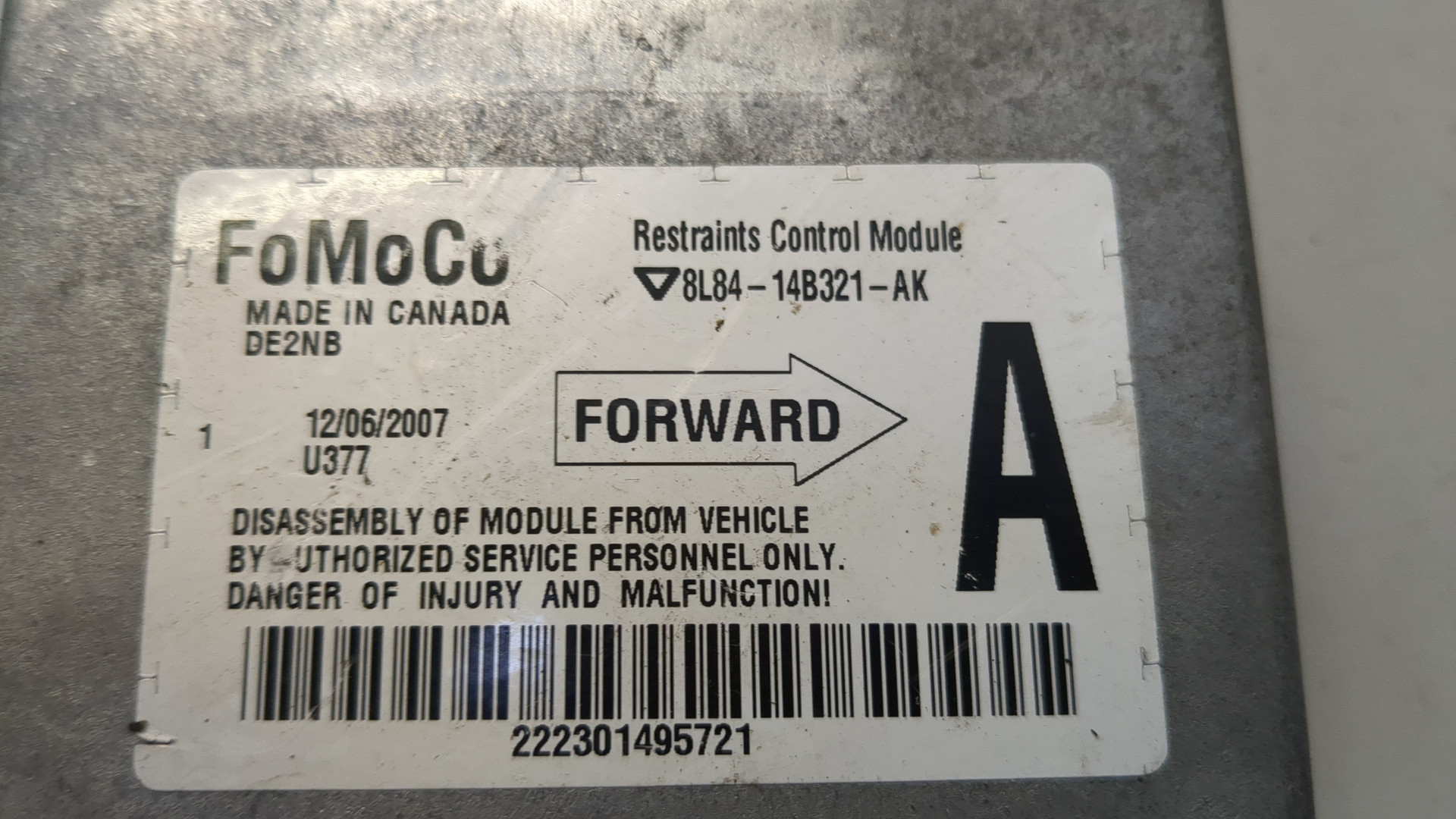 Блок управления подушек безопасности (AIR BAG)