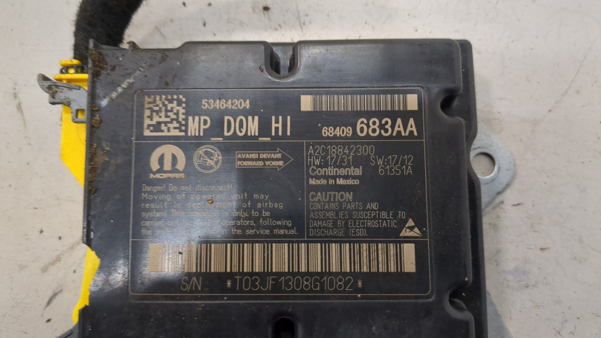 Блок управления подушек безопасности (AIR BAG)