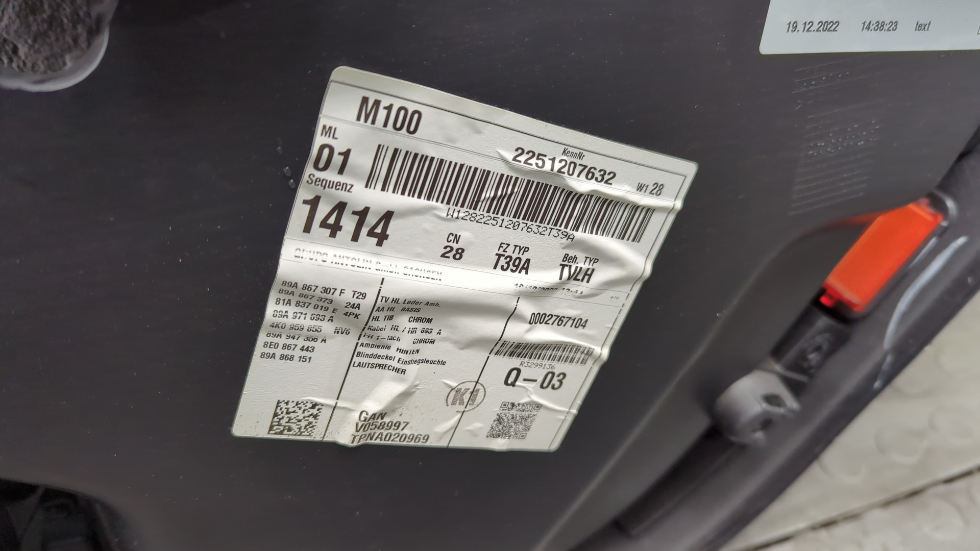 Обшивка двери задней левой