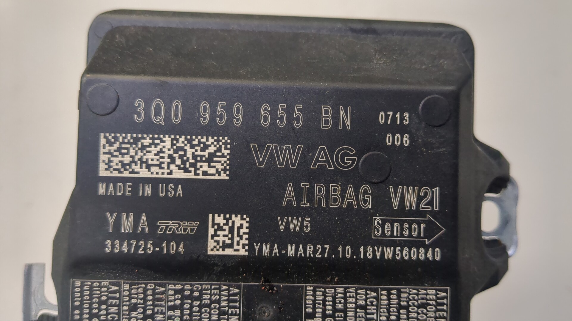 Блок управления подушек безопасности (AIR BAG)