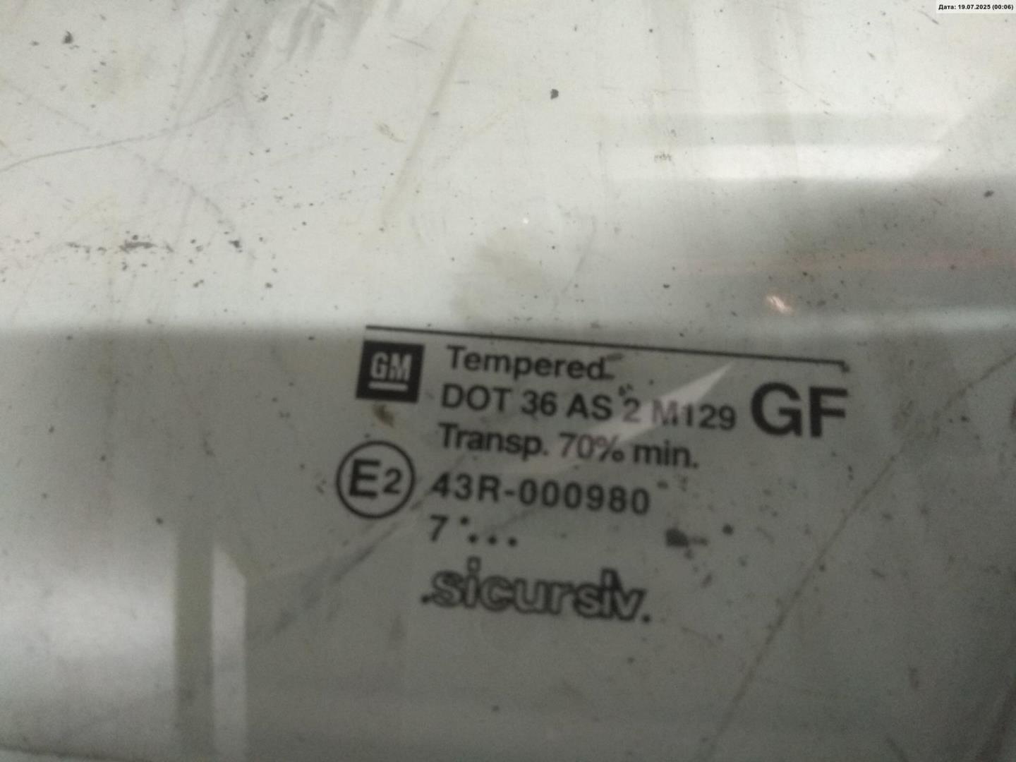 Стекло двери передней левой (форточка)