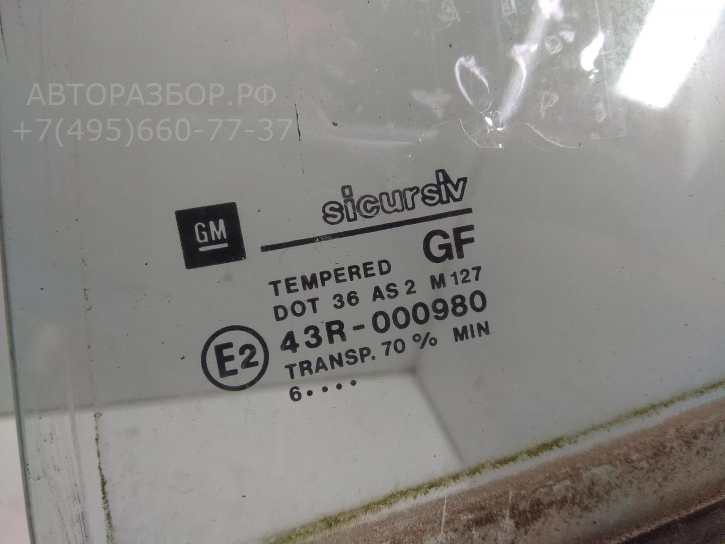 Стекло двери задней левой (форточка)