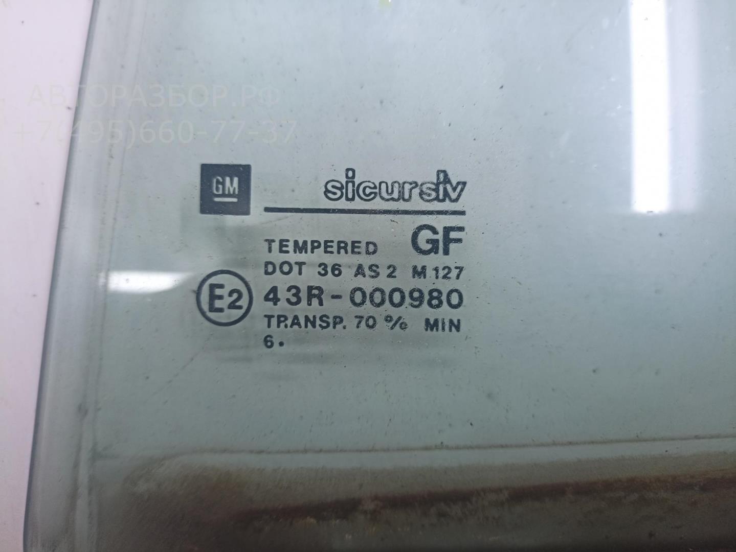 Стекло двери задней левой (форточка)