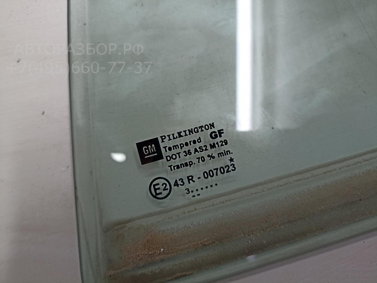 Стекло двери задней левой (форточка)