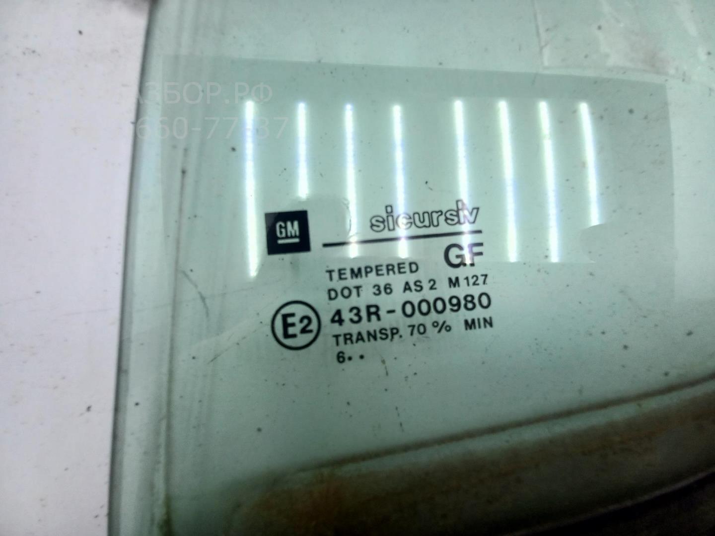 Стекло двери задней левой (форточка)