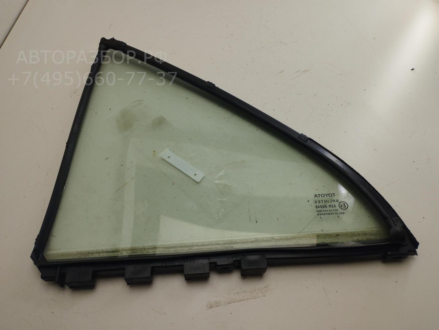 Стекло двери задней правой (форточка)