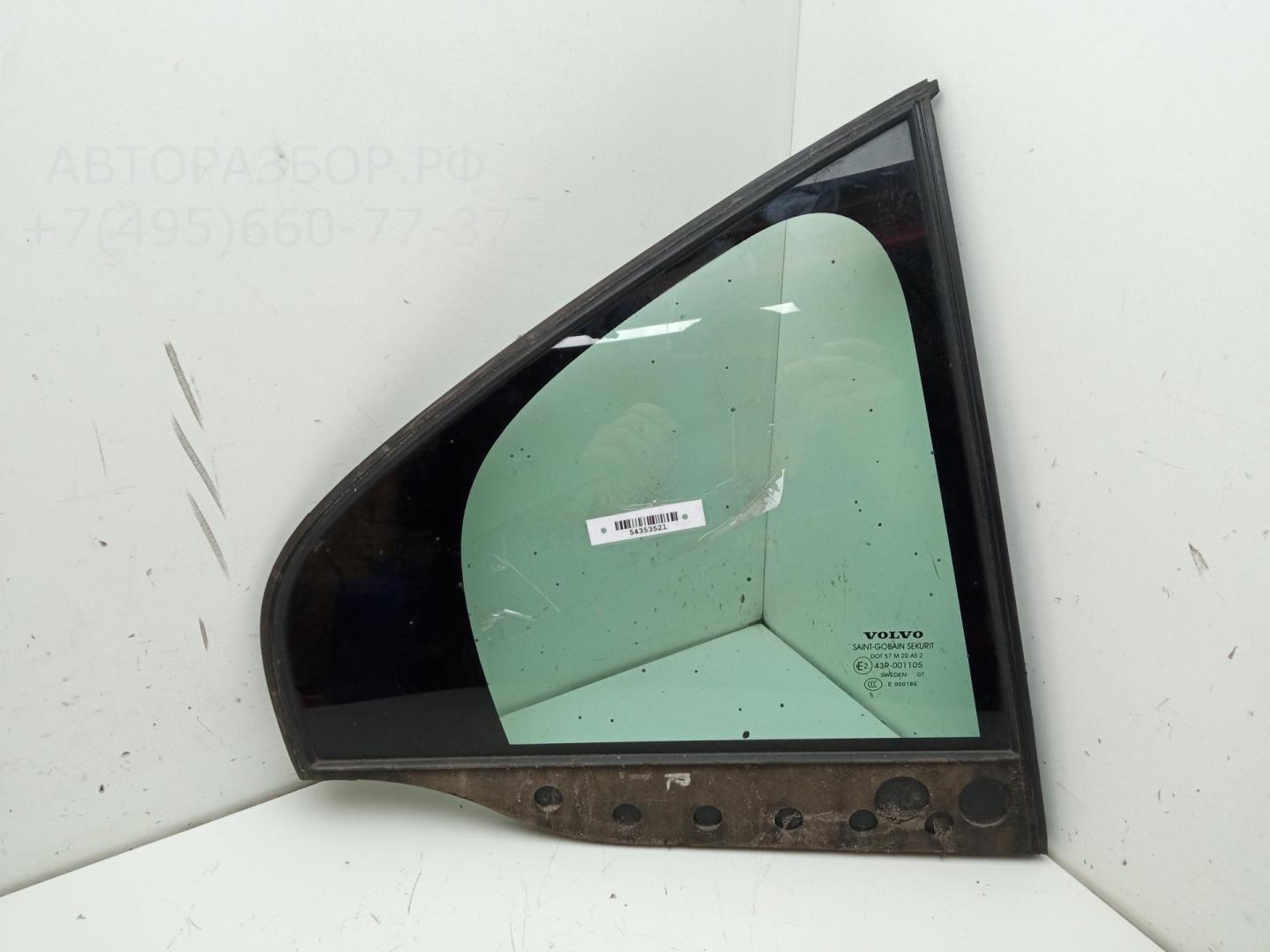 Стекло двери задней правой (форточка)