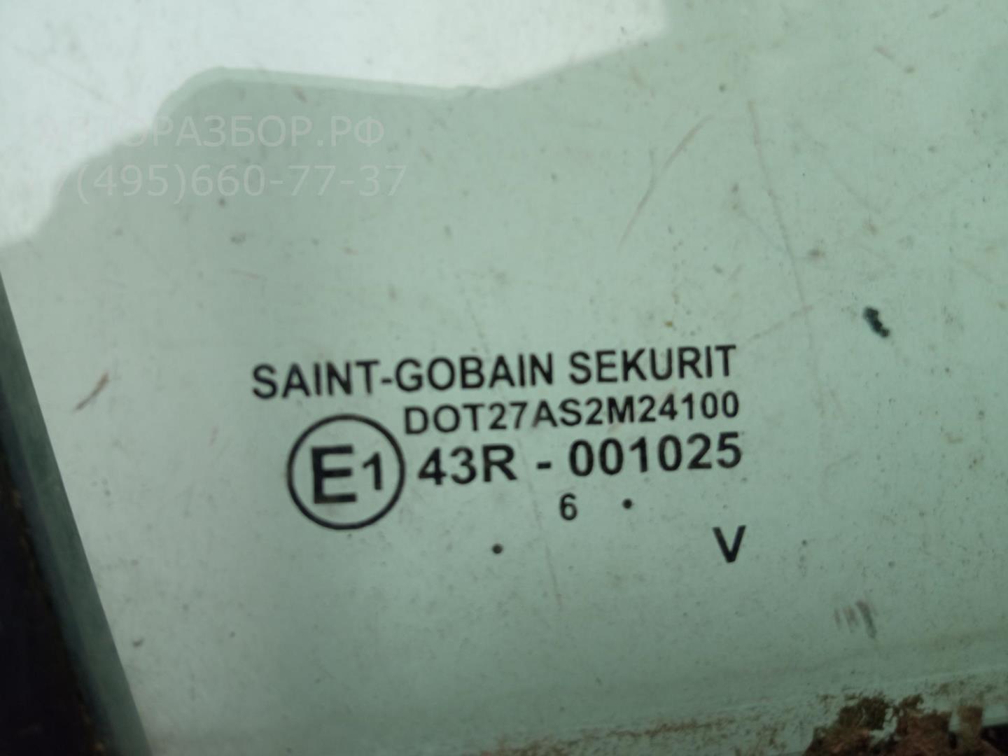 Стекло двери передней правой (форточка)