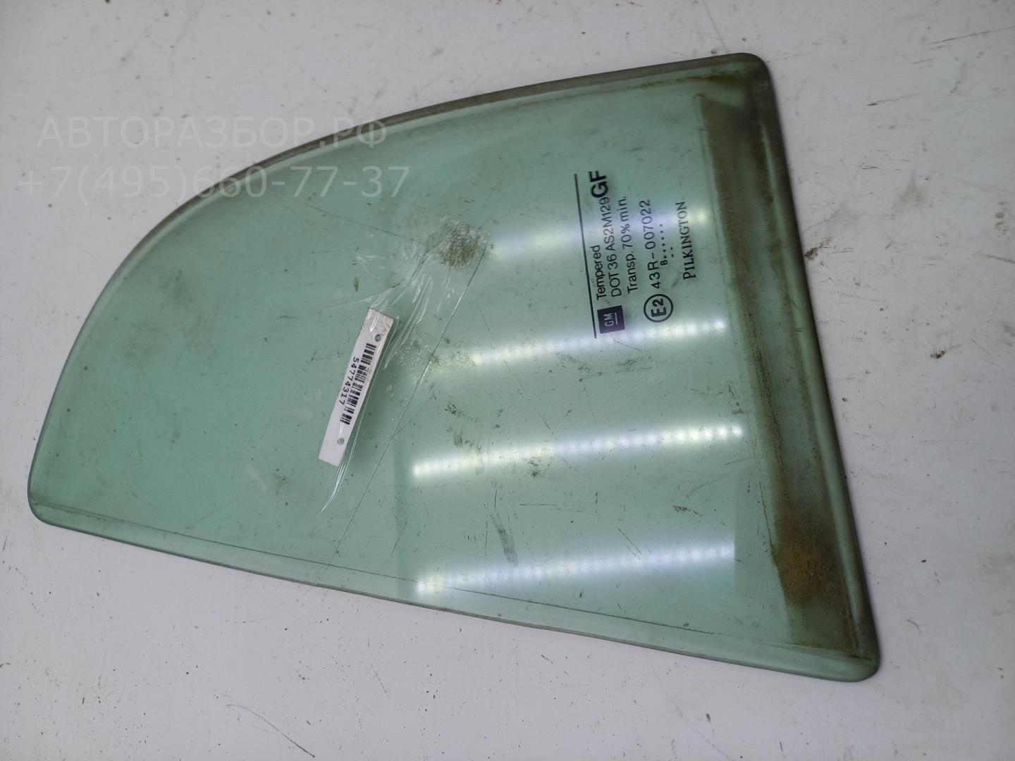 Стекло двери задней левой (форточка)