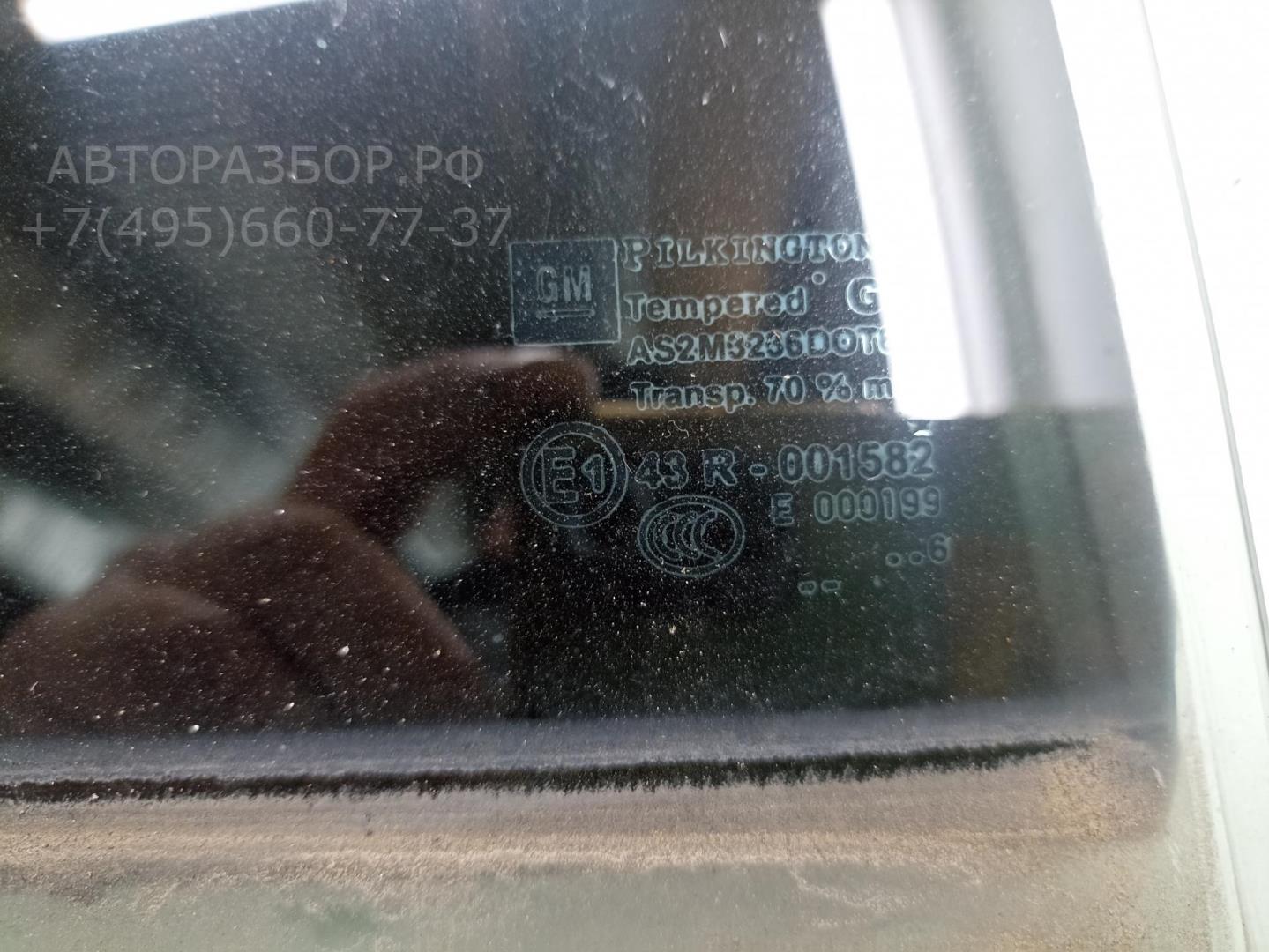 Стекло двери задней правой (форточка)