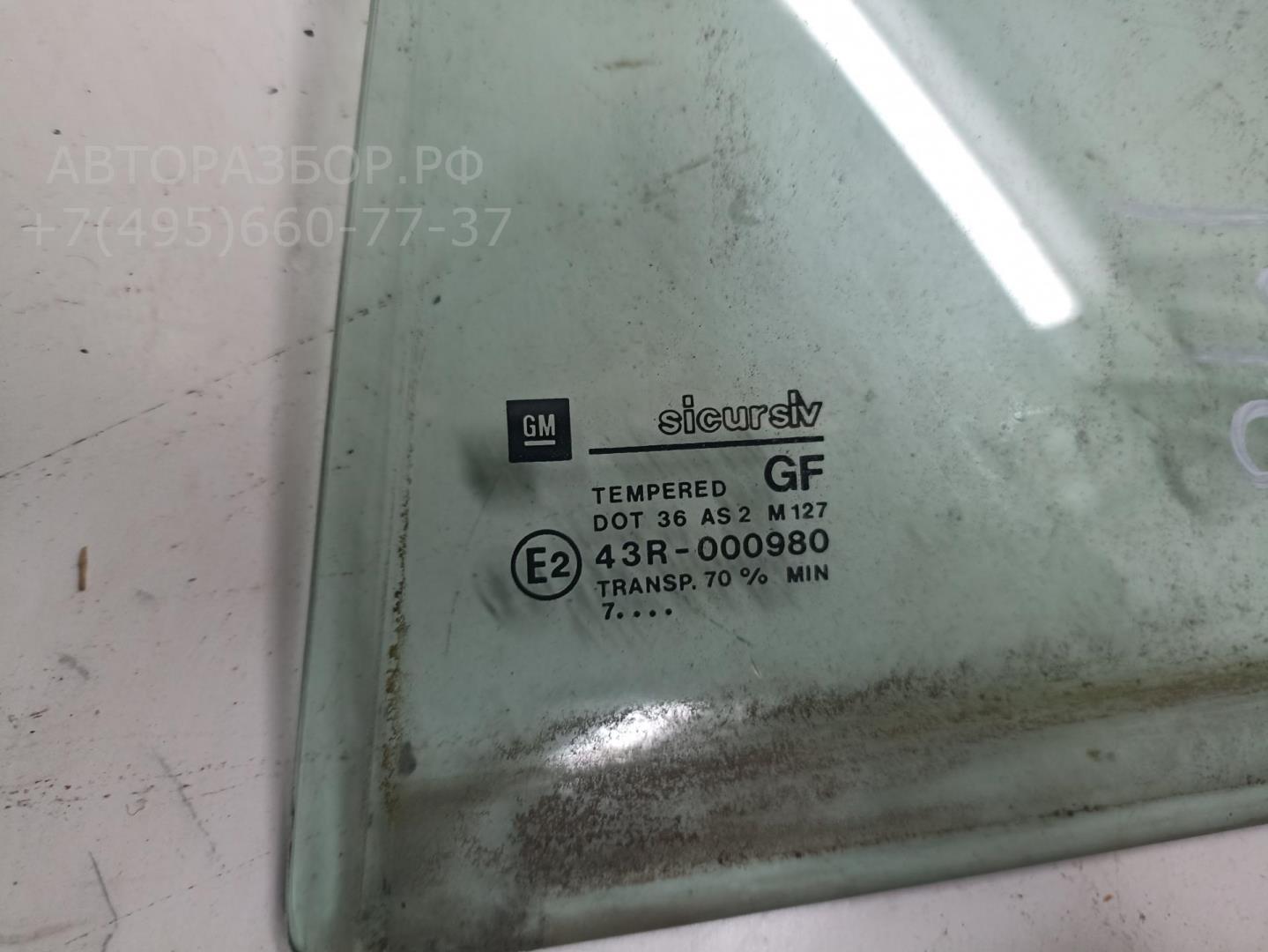 Стекло двери задней левой (форточка)
