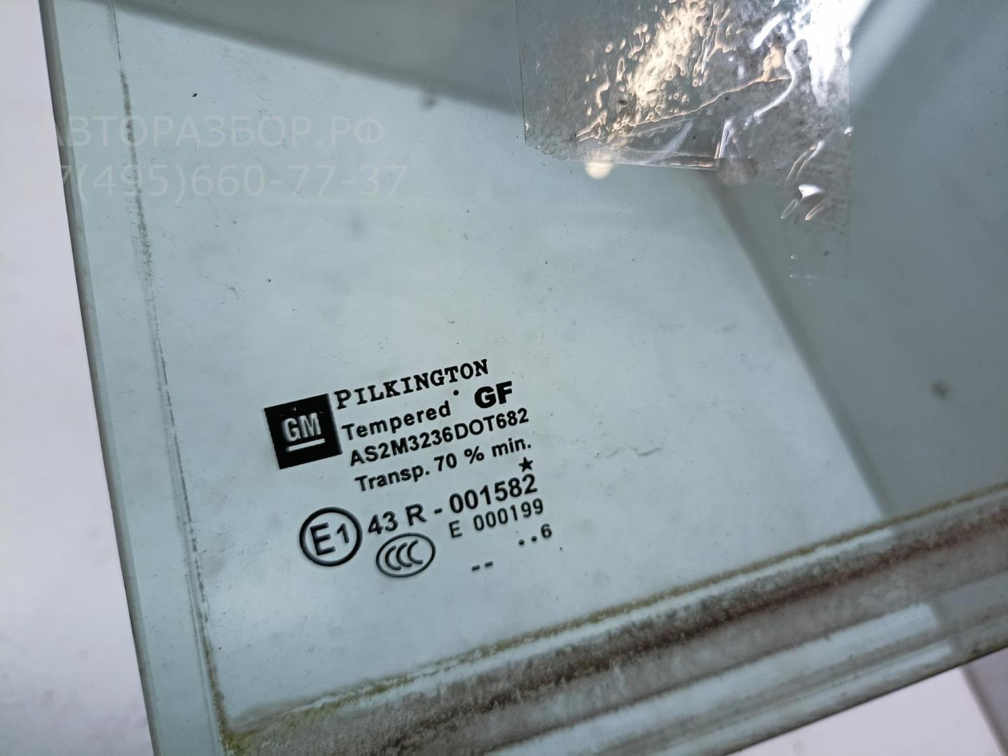 Стекло двери задней левой (форточка)