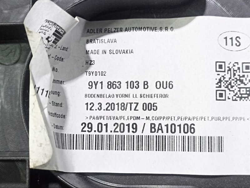 Обшивка двери передней правой
