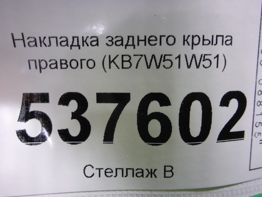 Накладка заднего крыла правого