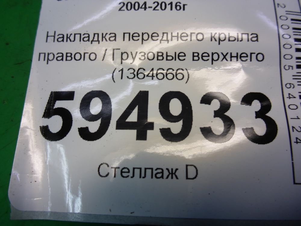 Накладка переднего крыла правого