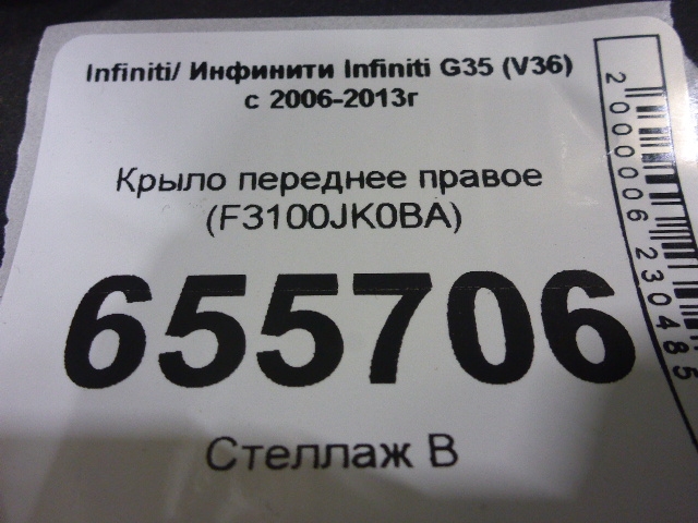 Крыло переднее правое