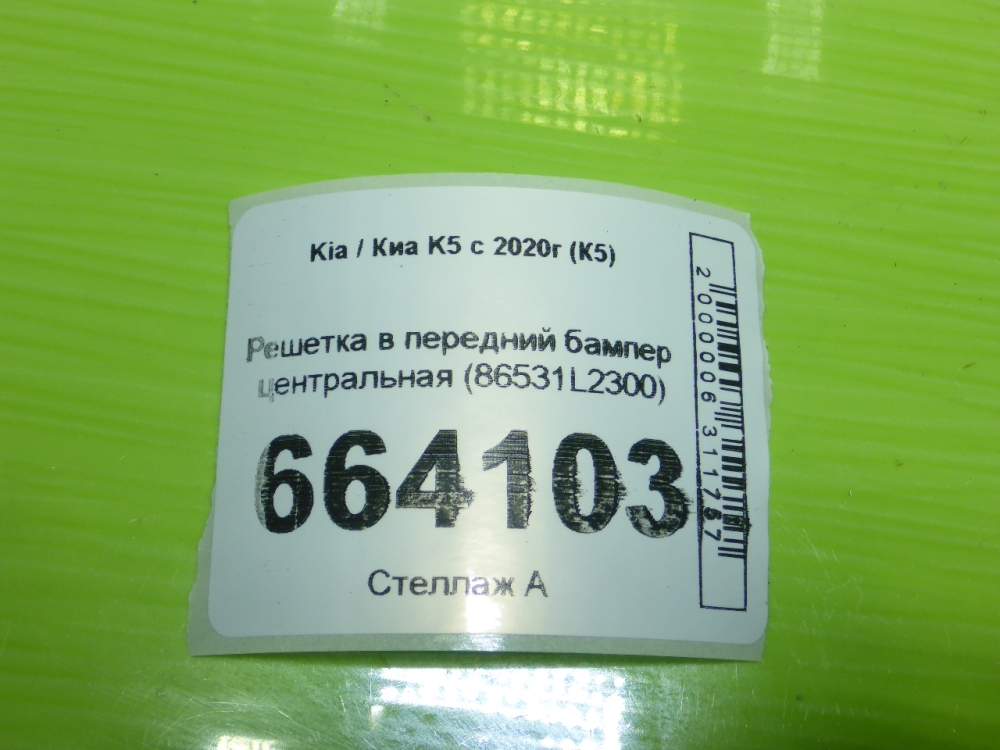 Решетка в бампер центральная