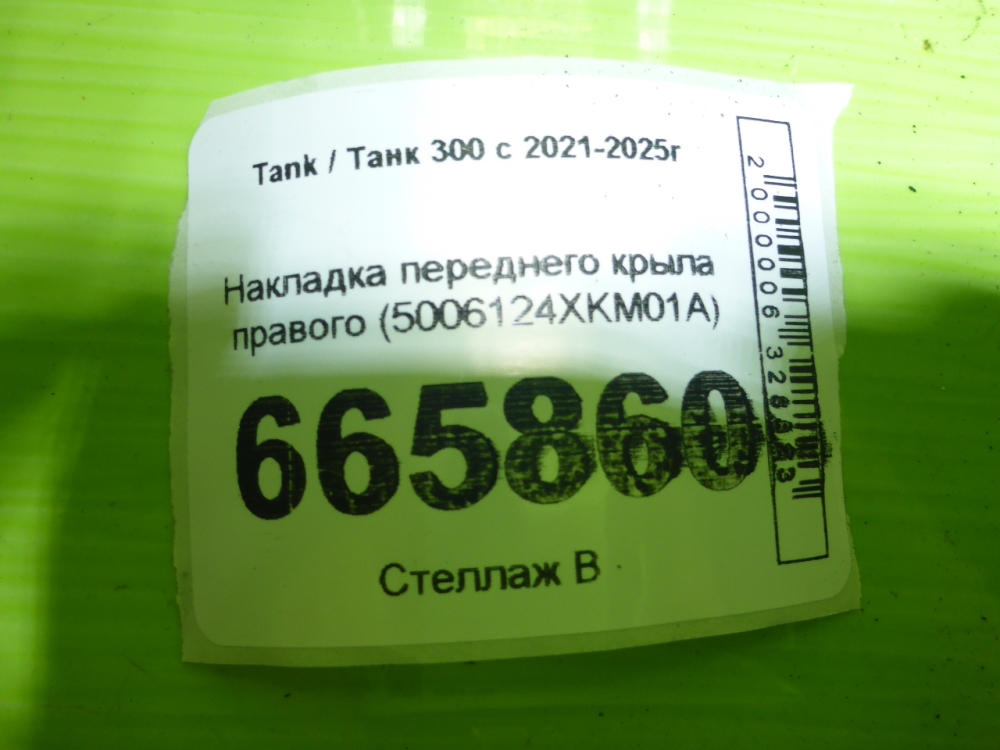 Накладка переднего крыла правого