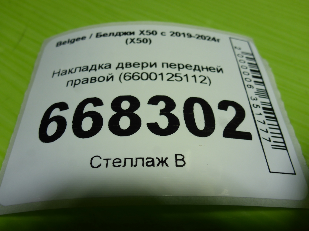 Накладка двери передней правой