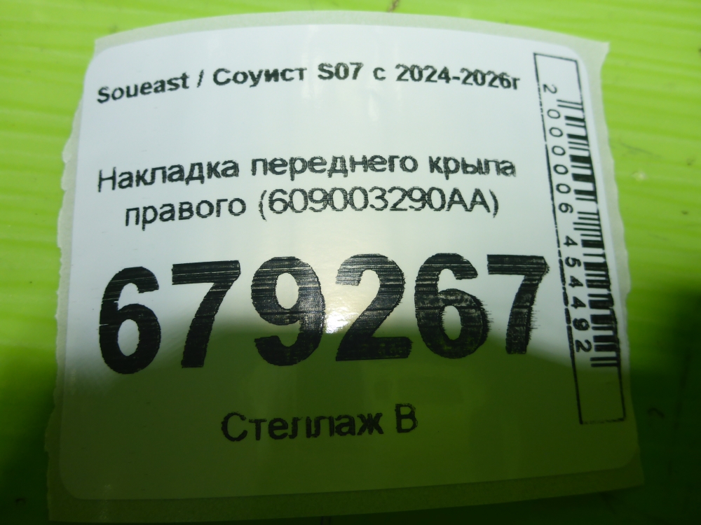 Накладка переднего крыла правого