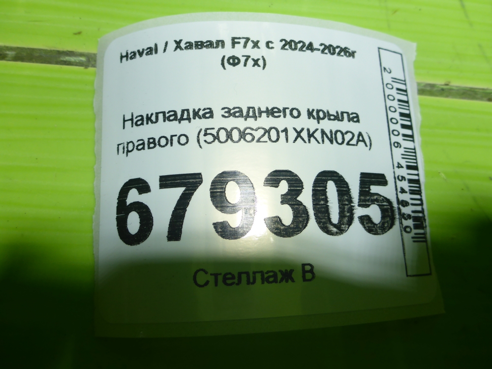 Накладка заднего крыла правого